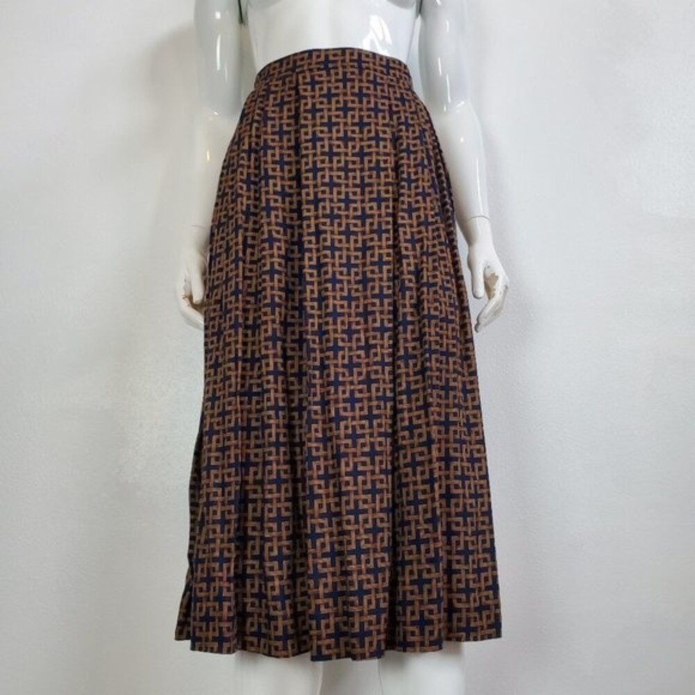 Vintage 80's Sophisticates By Pendleton Brown Lattice Midi Skirt